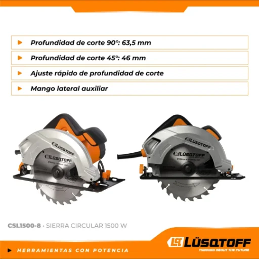 Sierra Circular Eléctrica Lusqtoff CSL1500-8 | 1500W - imagen 4