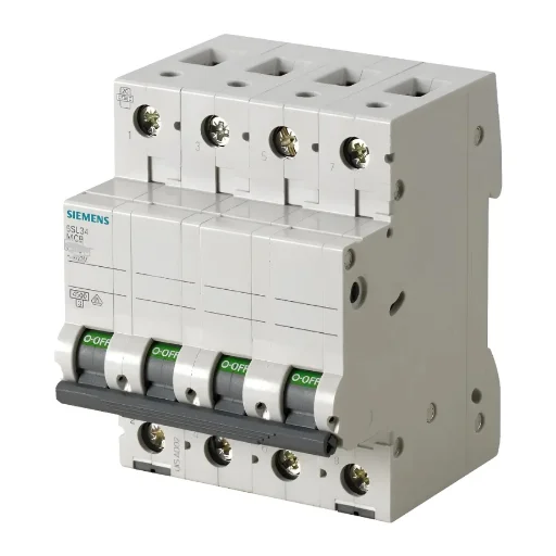 Interruptor Termomagnético Tetrapolar 4x10A Siemens 5SL3 (4.5 kA)