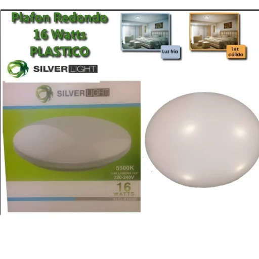 Plafón LED Redondo De Aplicar 16W Plástico