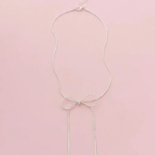 choker de acero blanco moño