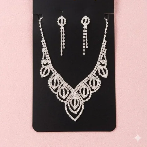 Conjunto Collar y aros de strass m6