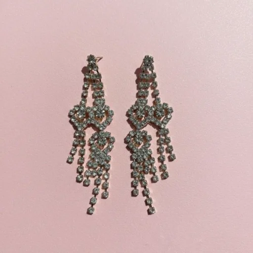 Aros strass lluvia de corazones