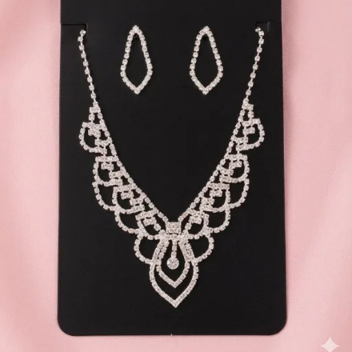 Conjunto Collar y aros de strass m5