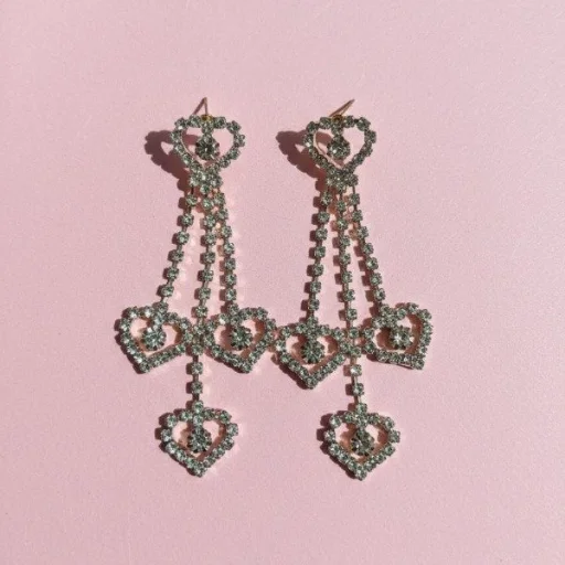 Aros strass corazon