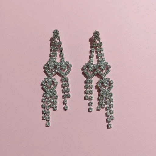 Aros de strass lluvia de corazones 2
