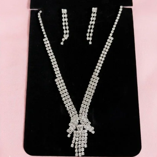 Conjunto Collar y aros de strass m7