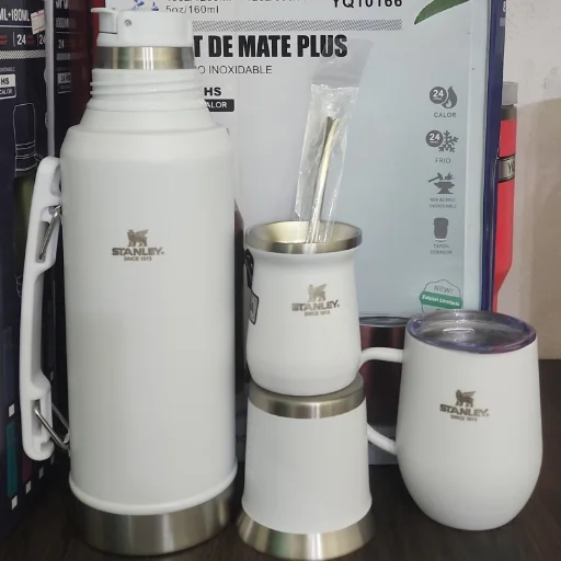 Termo 1.2 litros mate bombilla y vaso cafetero - imagen 3