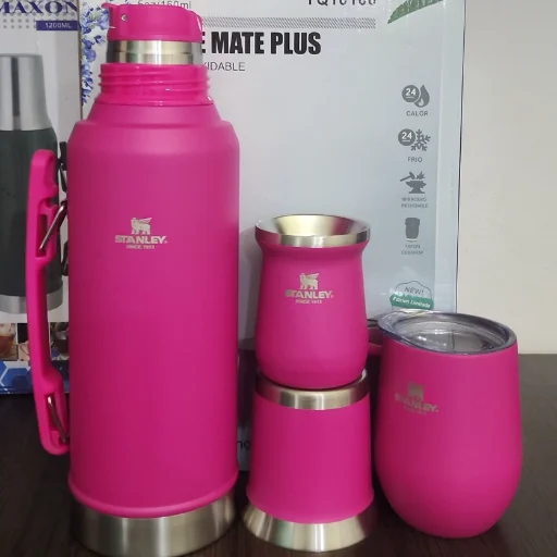 Termo 1.2 litros mate bombilla y vaso cafetero - imagen 5