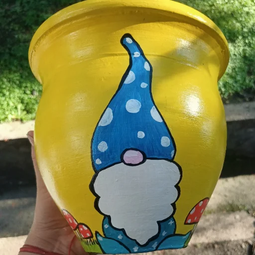 Maceta pintadas a mano, impermeabilizada y barnizada. - imagen 10