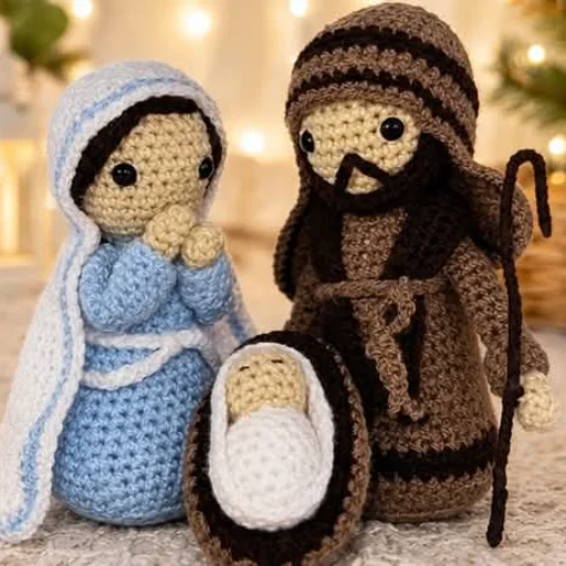 Amigurumis del Nacimiento de Jesús