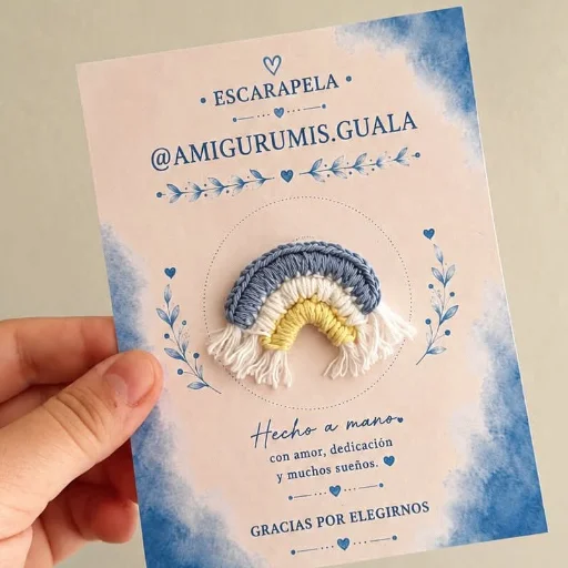 Escarapela artesanal tejida a mano