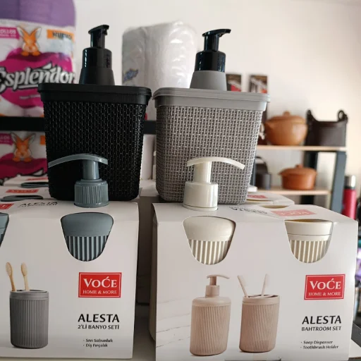Dispense de jabón y baso