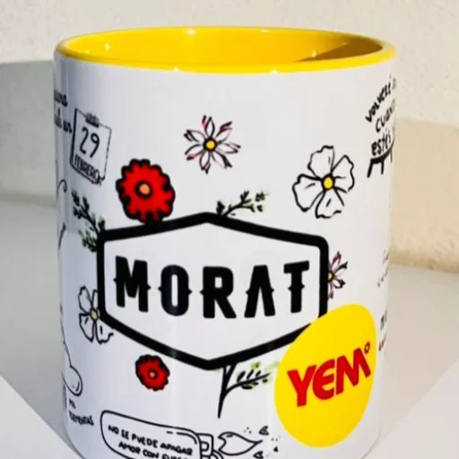 Taza de Cerámica con Interior y Manija de Color Personalizada