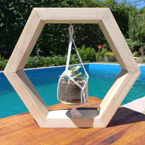 Exagonal de madera adorno para tu hogar