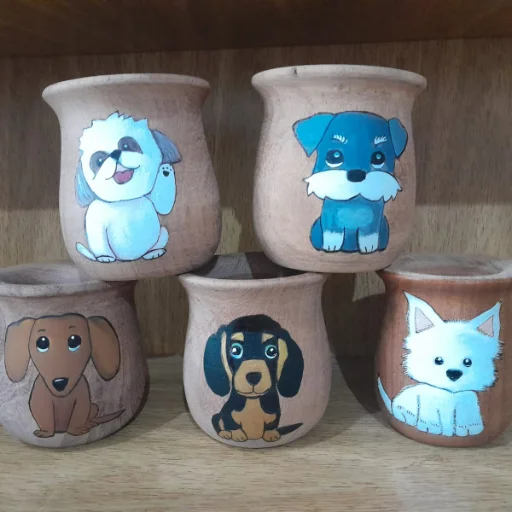 Mateando con tu mejor amigo siempre al lado.    Mates Personalizados a mano con la foto de tu mascota - imagen 4