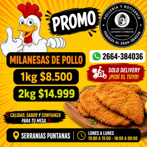 Milanesas de pollo crudas