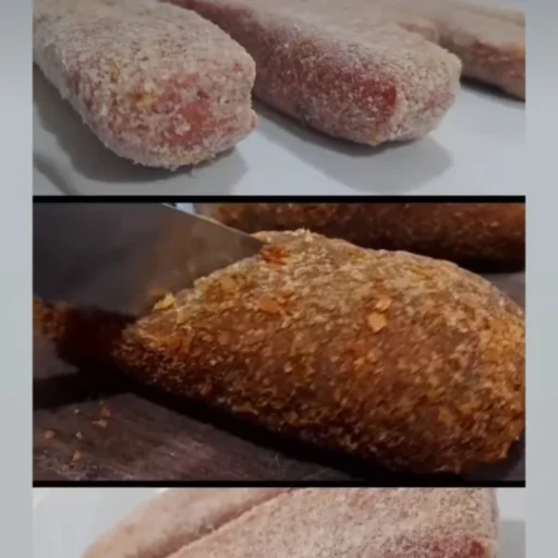 Bastoncitos de pollo ahumado relleno de mozarella