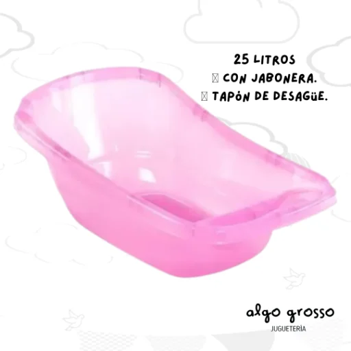 BAÑADERA PLASTICA ROSA 25 LITROS