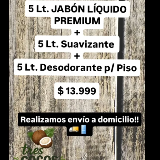 Combo Jabón líquido premium + suavizante + Desodorante de piso 15lt.