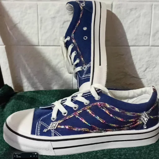 Zapatilla de lona azul
