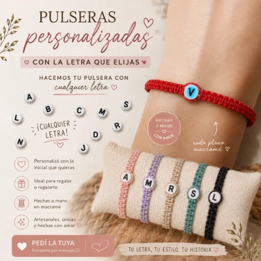 Pulseras con iniciales (letras)