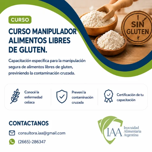 Curso de MANIPULADOR ALIMENTOS LIBRE DE GLUTEN