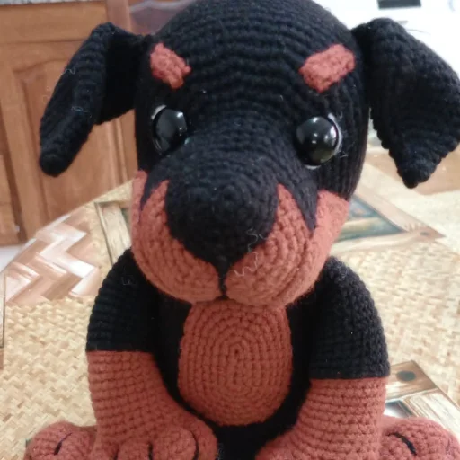 Amigurumis rottweiler 25 CM alto