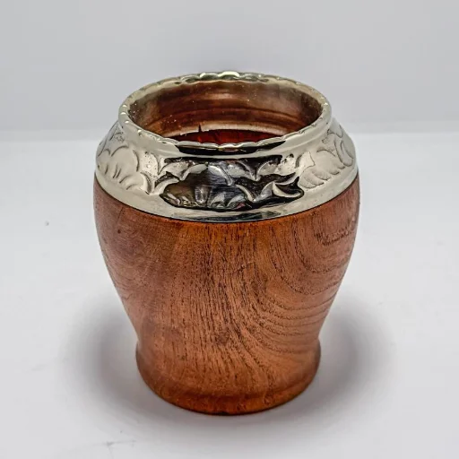 Mate torpedo de algarrobo con virola de alpaca