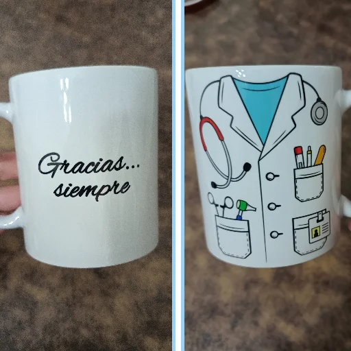 Taza cerámica blanca personalizada