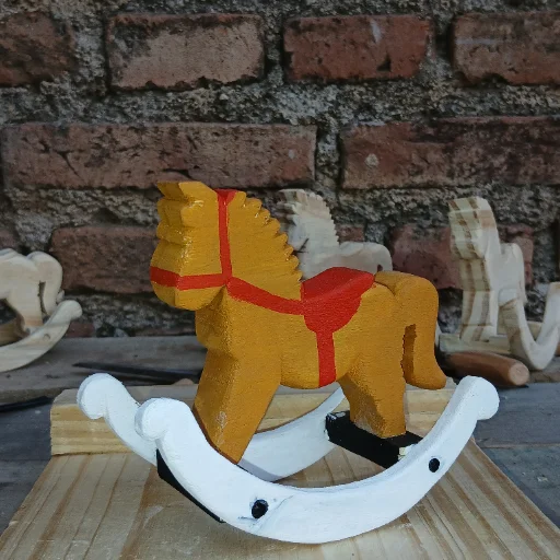 Caballo de madera mecedor - imagen 4