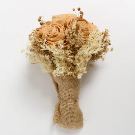 FLORES SECAS BOUQUET WOOD ROSE CAPUCHINO