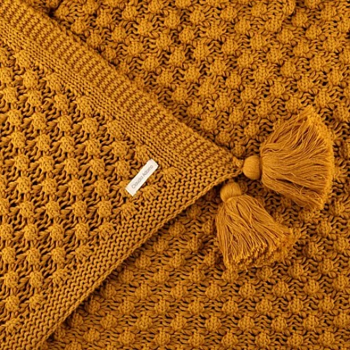 THROW TEJIDO OCRE