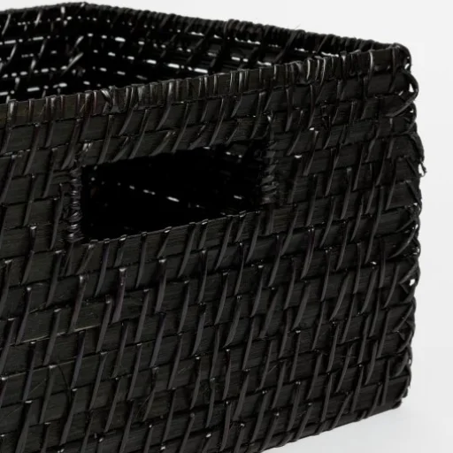 CANASTO RATTAN NEGRO CHICO
