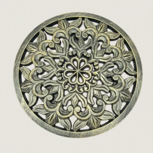 MESA MANDALA DORADA SET X2 48X48CM/39X42CM - imagen 2