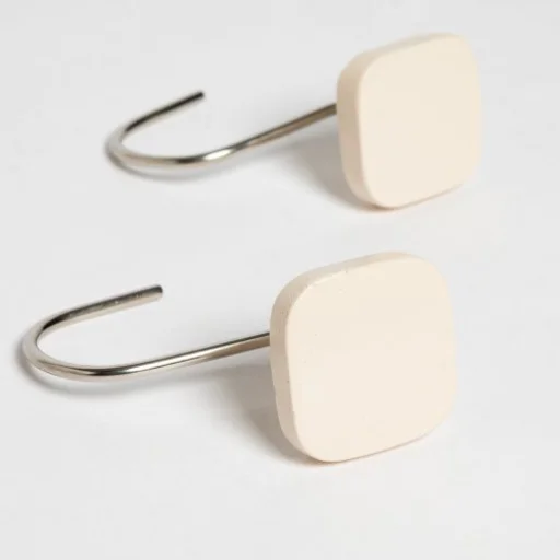 GANCHO X12 RESINA CUADRADO BEIGE