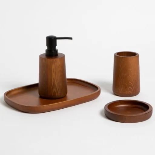 DISPENSER MADERA TECA REDONDO