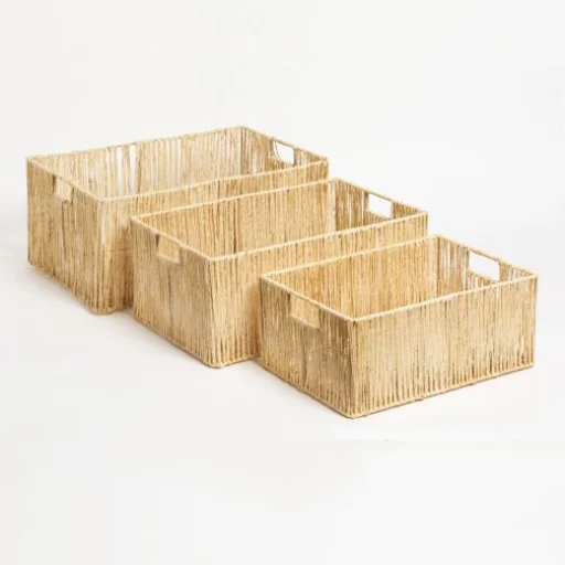 CANASTO YUTE CUERDAS RECTANGULAR CHICO