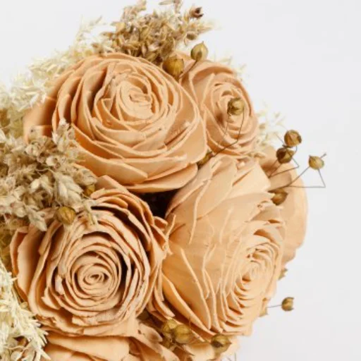 FLORES SECAS BOUQUET WOOD ROSE CAPUCHINO
