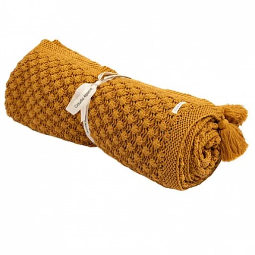 THROW TEJIDO OCRE