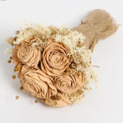 FLORES SECAS BOUQUET WOOD ROSE CAPUCHINO