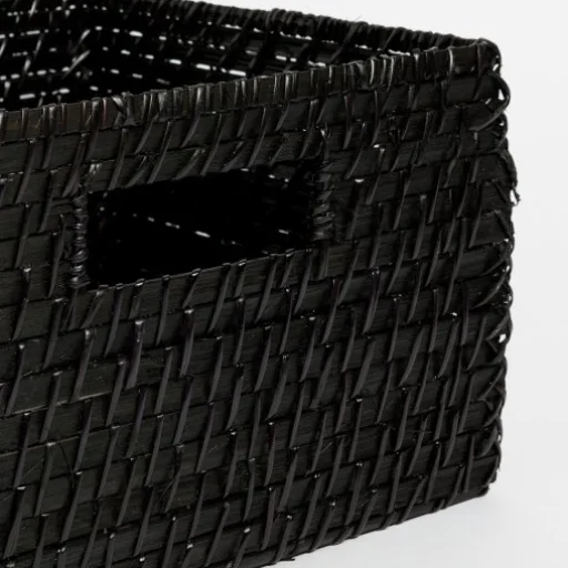 CANASTO RATTAN NEGRO GRANDE