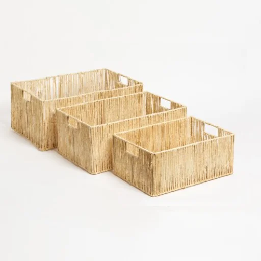 CANASTO YUTE CUERDAS RECTANGULAR GRANDE