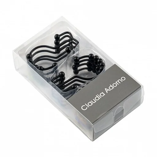 GANCHO DE CORTINA - BALLS DOBLE NEGRO X12 UNI