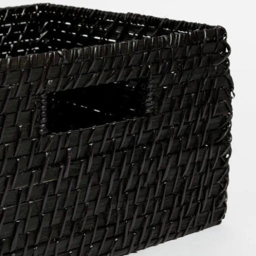 CANASTO RATTAN NEGRO MEDIANO