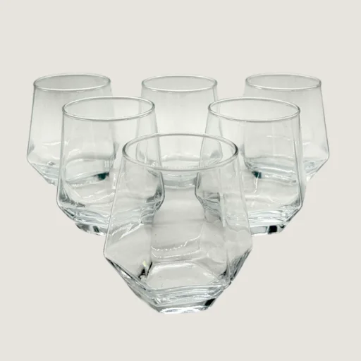 VASO DE CRISTAL HEXAGONAL SETX6PCS 10X7CM - imagen 2