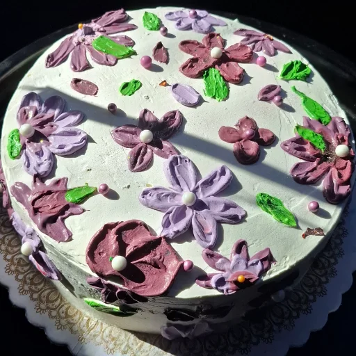 Torta decorada en crema