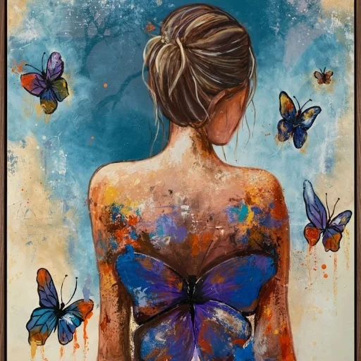 Cuadro Mujer Mariposa