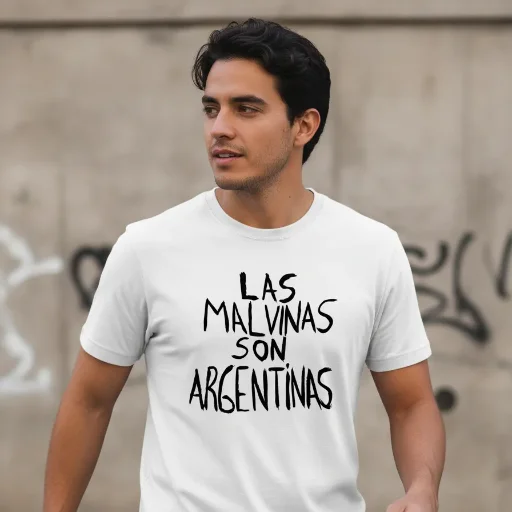 Remera Las Malvinas son Argentinas estampada en vinilo de primera calidad - imagen 2