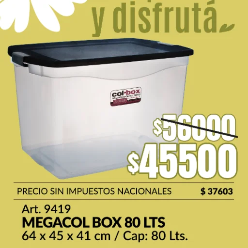 Caja plastica mega col box 80 lts