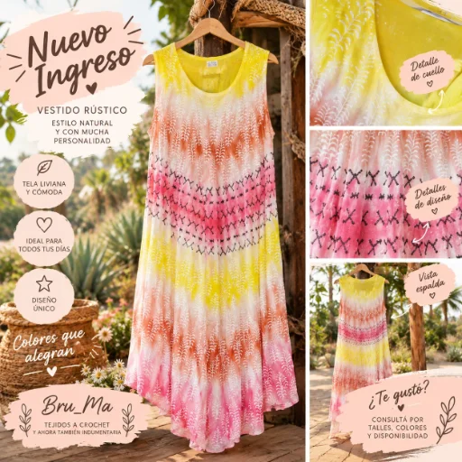 Vestido Tie Dye Amarillo